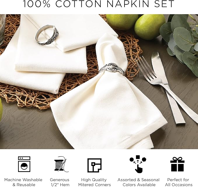 DII Variegated Tabletop Collection, Napkin Set, 20x20, Mediterranean, 6 Piece