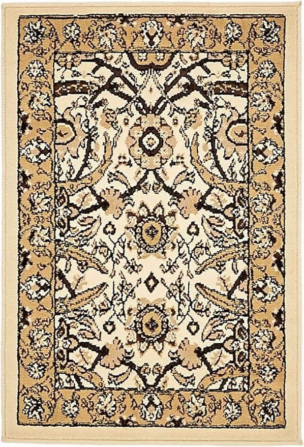 Unique Loom Espahan Collection Area Rug - Cape Cod (2' 2" x 3' 1" Rectangle, Ivory/ Beige)