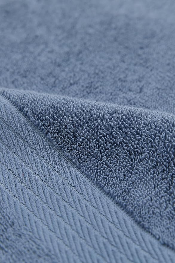 Ozdilek 6-Piece Bath Towel Set, 2 Bath, 2 Hand, 2 Wash, 100% Cotton Turkish Towels, 2 Bath Towels (30x60/550 GSM), 2 Hand Towels (16x30/575 GSM), 2 Washcloths (13x13/600 GSM) (Ocean Blue)