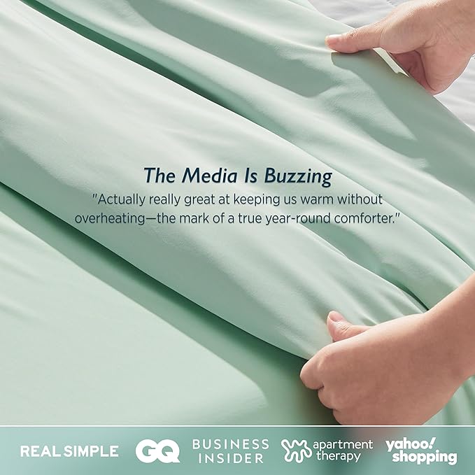 Breescape Cooling Comforter King Size - BlendTek™ Q-Max>0.46 Tech, Breathable Blanket for Hot Sleepers & Night Sweats Relief, Premium Lightweight Summer Bedding, 106x96 Inches, Mint Green