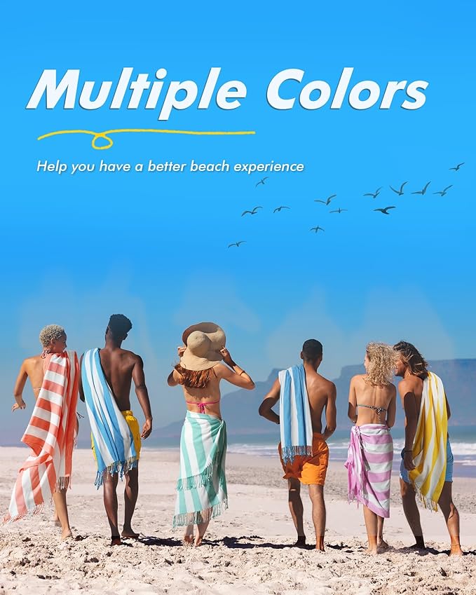 Oversized Cotton Turkish Beach Towels 74"x38" Thin Quick Dry Sand Free Pool Swim Bathing Towel Extra Large Blanket Adult Travel Essentials Accessories Must Haves Summer Vacation Hot Red Striped