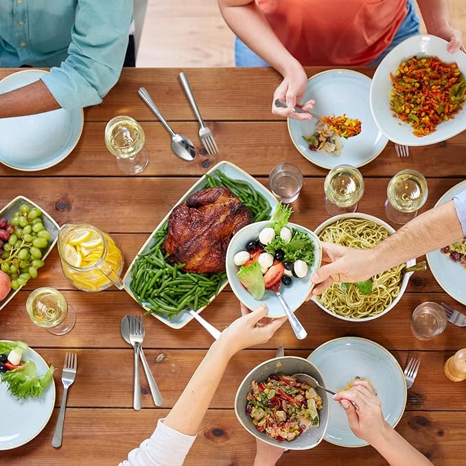 BBTO 200 Pcs Forks and Spoons Silverware Set Bulk Stainless Steel Flatware Cutlery Set 6.7'' Kitchen Utensils for Home Restaurant 50 Dinner Fork, 50 Teaspoon, Mirror Polished, Dishwasher Safe