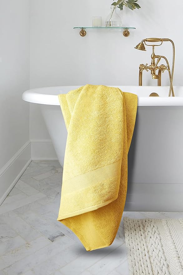Softolle Luxury Bath Towels Set of 4 (27” x 54”) | Towels for Bathroom | Super Soft | Highly Absorbent Towels for Home, Spa, Gym (Yellow)