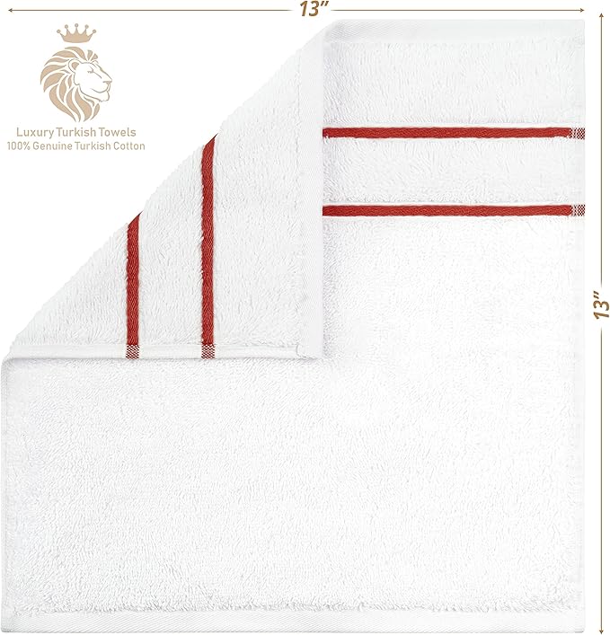 4 Packed White Washcloth Set, 100% Turkish Cotton Washcloths Washrags, Small Hand Face Towels for Bathroom and Kitchen, Bordeaux Red