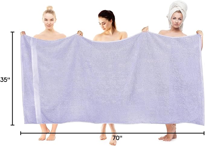 COZYART Lavender Oversized Bath Sheet for Bathroom 35x70 100% Cotton Body Shower Towel Soft Absorbent Durable 650 GSM Extra Large Towels for Daily Use