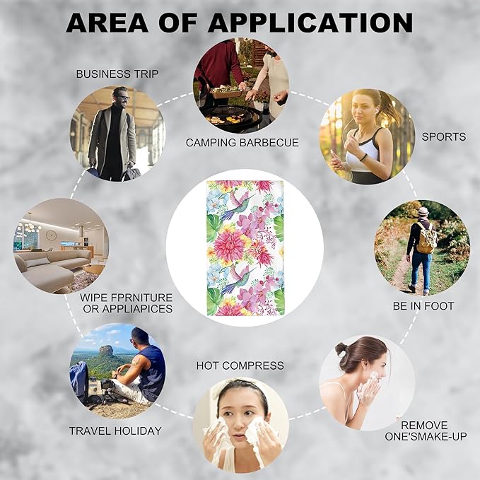 Hand Towels Set of 2 Hummingbird and Flowers Towels for Bathroom Soft Absorbent Decorative Hand Bath Towels Dish Towels for Kitchen Sports Gym Yoga Home Decor 14 x 28 in