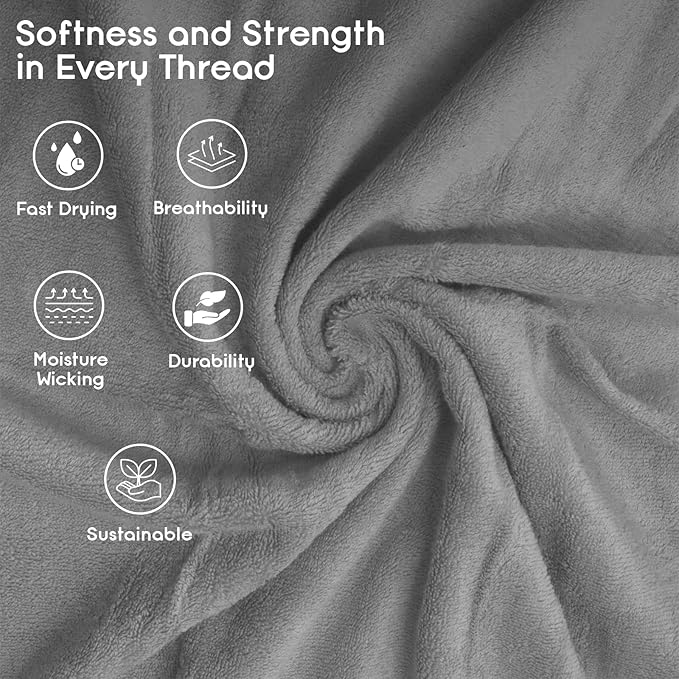 Ariv Towels Pack of 8, Premium Cotton Towel Set (2 Bath Towels + 2 Hand Towels + 4 Washcloths), Large, Super Soft, Quick Dry, Highly Absorbent for Home, Bathroom, Gym, Hotel & Spa - Plantinum