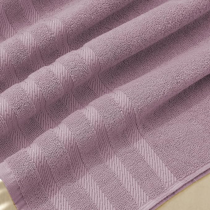 Hearth & Harbor Bath Towels for Bathroom - 100% Ring Spun Cotton Luxury Bathroom Towels - Soft & Highly Absorbent 4 Bath Towels, Dusty Purple