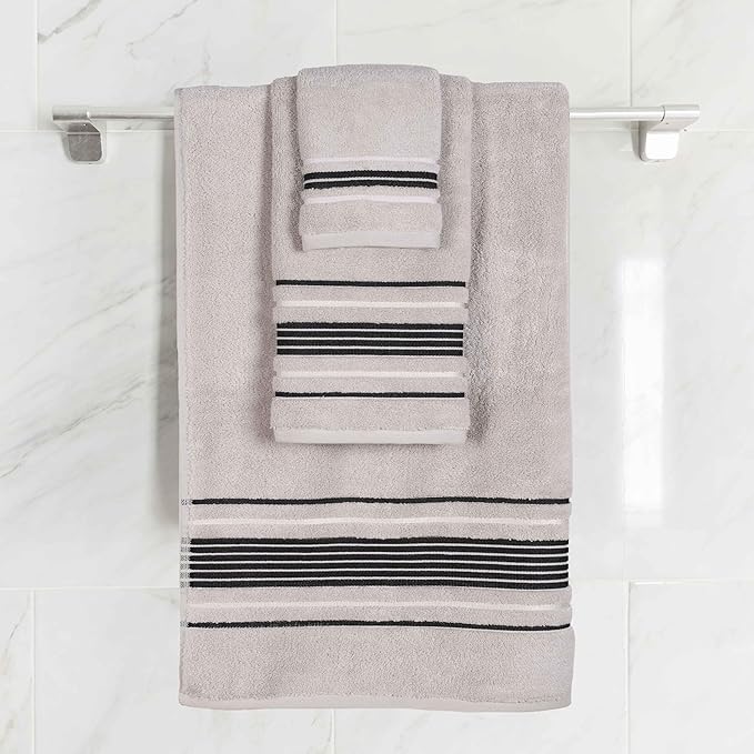 Superior Cotton 3 Piece Towel Set, Includes 1 Bath, 1 Hand, 1 Washcloth/Face Towel, Quick Dry, Home Essentials, Shower, Spa, Luxury Plush Soft Absorbent Towels, Zero Twist, Solid, Platinum