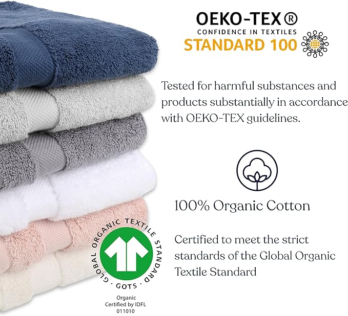 Delara Organic Cotton Luxuriously Plush Bath Sheet Pack of 4 | GOTS & OEKO-TEX Certified | Premium Hotel Quality Towels | Feather Touch Technology|650 GSM Long Staple|Soft, Quick Dry & Ultra-Absorbent