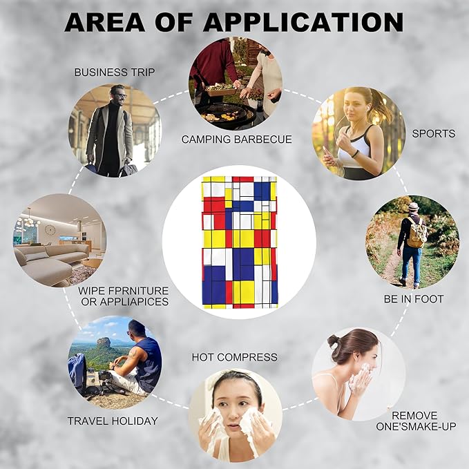 Abstract Geometric Hand Towel,Abstract Modern Hand Bath Towels Set of 2 Dish Towels Soft Absorbent Decorative Hand Towels for Bathroom Kitchen Yoga Home Decor 14 x 28 in