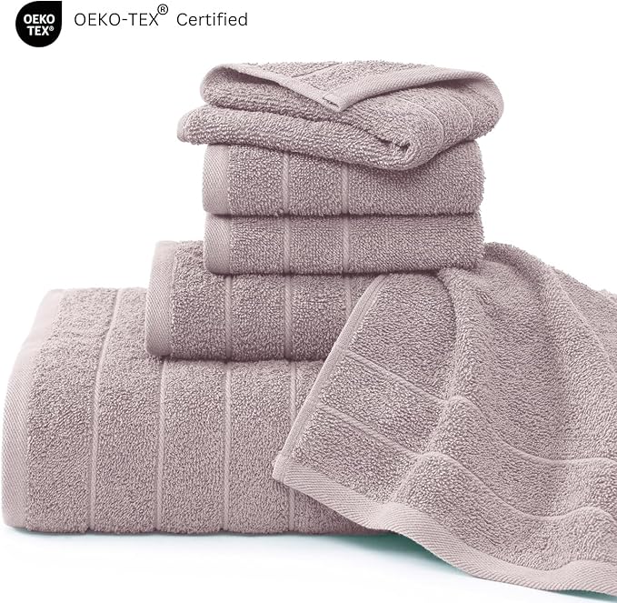 Casa Platino 100% Cotton 12 Piece Bath Towel Set - Ring Spun, Quick Dry, Super Soft & Highly Absorbent - 4 Bath, 4 Washcloths, 4 Bathroom Hand Towels - Hotel Quality Bathroom Towel Set - Platinum