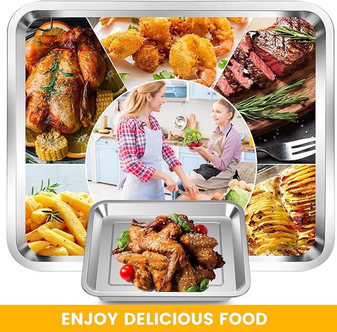 GWY Air Fryer Tray Replacement for Cuisinart TOA-95 Toaster Air Fryer Convection Oven, 14.5 * 11.6'' Non-stick Mesh Air Fryer Steel Basket Wire Rack Accessories Parts, Dishwasher Safe