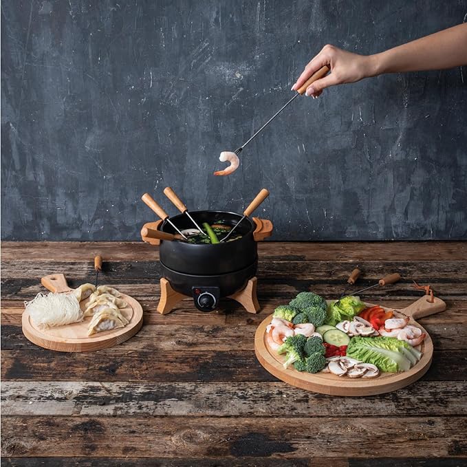 Boska Electric Fondue Set Party 2.3 L - Electric Fondue - For Cheese Fondue, Chocolate Fondue, Hotpot, Meat Fondue - Temperature Control - 2.3 Litres - Stainless Steel and Cast Iron - Fondue Device