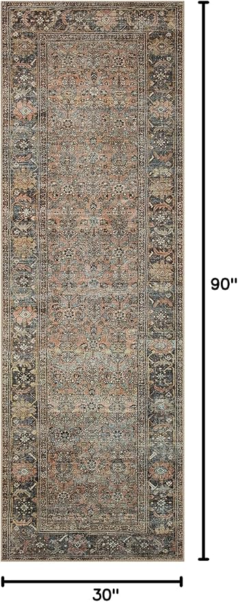 Loloi Adrian Collection ADR-03 Terracotta/Multi 2'-6" x 7'-6", .19" Thick Runner Rug