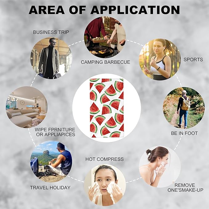 Watermelon Hand Towel for Bathroom Set of 2 Hand Bath Towels Soft Absorbent Decorative Towels for Bathroom Kitchen Yoga Home Decor 14 x 28 in