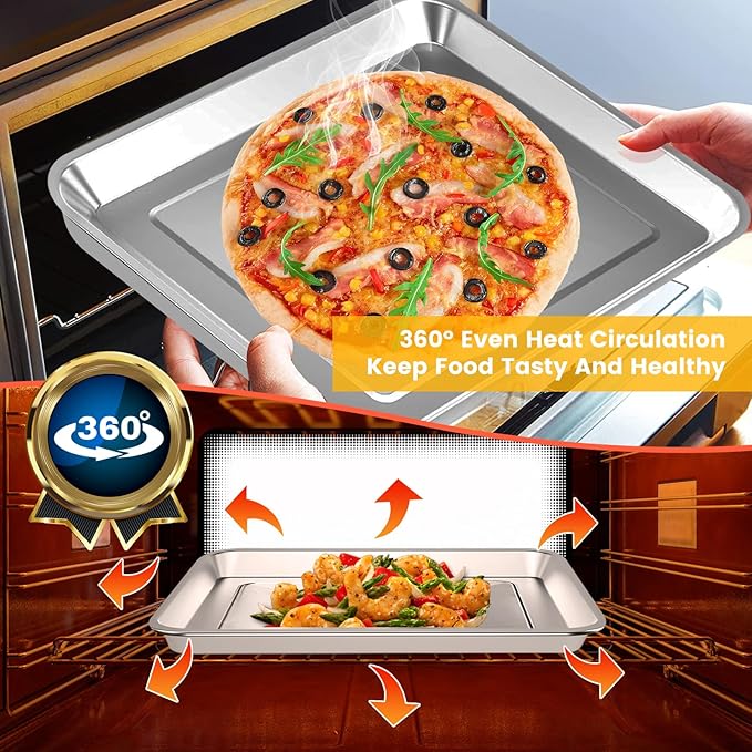 GWY 11.7"×11.7" Baking Pan for Breville BOV800XL BOV810BSS BOV845BSS BOV900BSS Smart Oven, Compatible with Ninja SP100 SP101 SP1001C SP201 Air Fry Oven
