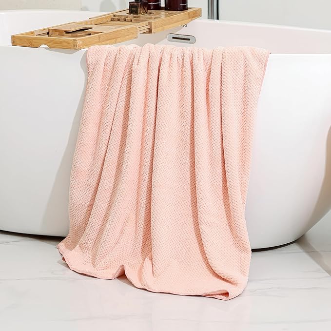 Soft Coral Fleece Bath Towel for Sensitive Skin - Extra Size for Full Coverage, Quick-Dry and Durable
