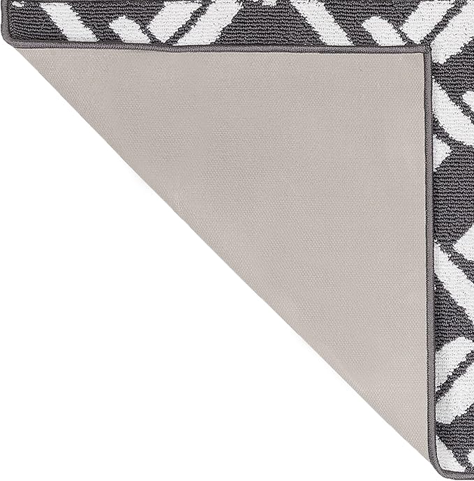 Nautica β Runner Rug | Indoor Runners for Hallways and Entry Rugs| Non-Slip and Non-Skid Entry and Kitchen Door Mat| Machine Washable Entryway Carpet Rugs |26β x 96β |Chain Dark Grey