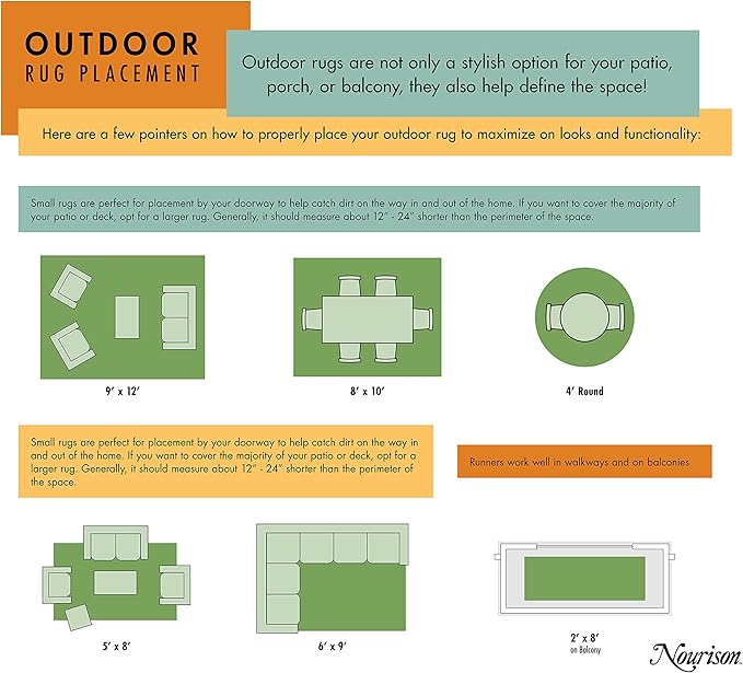 Nourison Home Aloha Multicolor 7'10" x 10'6" Area Rug - Easy Clean, Non Shedding, Bed Room, Living Room, Dining Room, Kitchen (8' x 11')