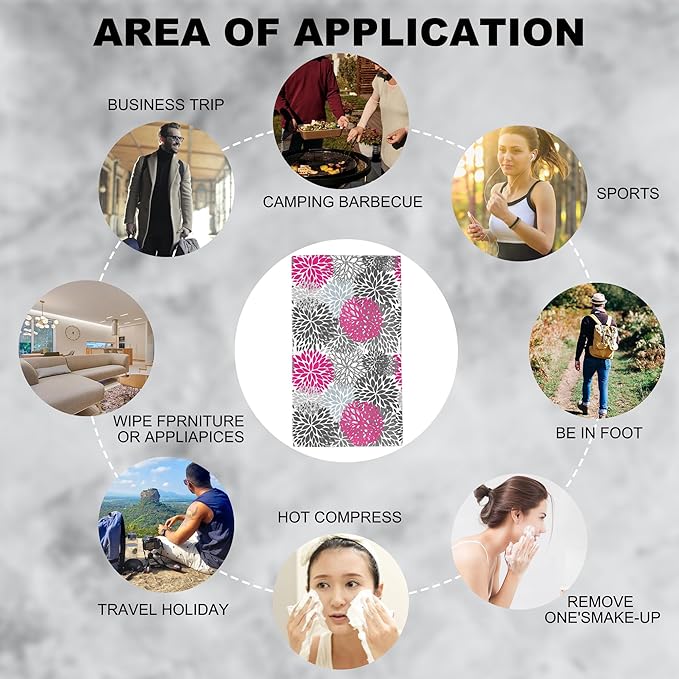 Dahlia Flower Hand Towel,Pink Floral Hand Bath Towels Set of 2 Dish Towels Soft Absorbent Decorative Hand Towels for Bathroom Kitchen Yoga Home Decor 14 x 28 in