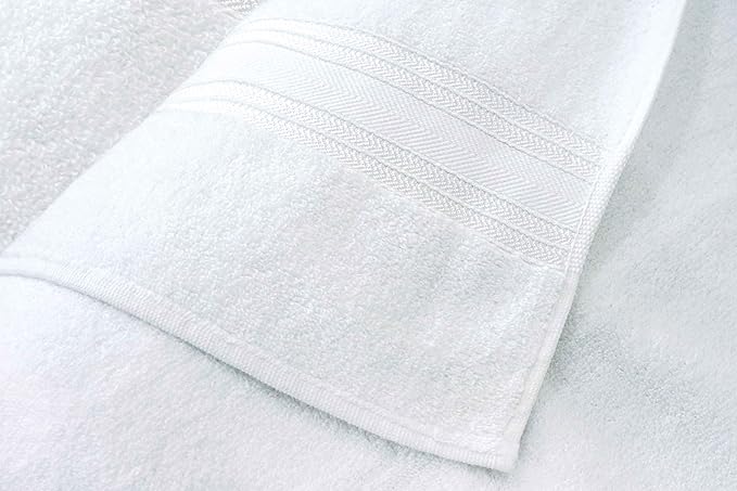 Large Bath Towels Set of 4 – 27x54 Inches – 100% Cotton – Quick Dry & Highly Absorbent – Durable for Bathroom, Spa & Hotel Use – White