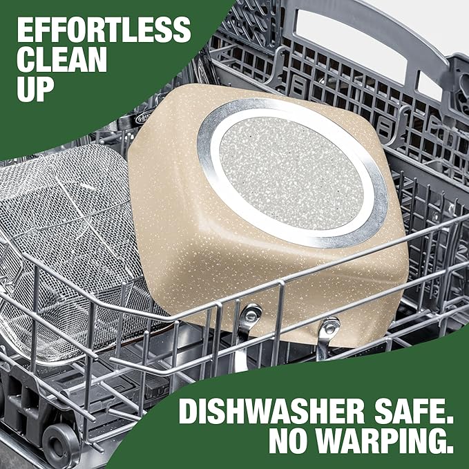 Granitestone 20 Pc Ceramic Cookware Set Nonstick, Complete Pots and Pans Set Non Stick for Kitchen with 5 Pc Bakeware Set, Deep Frying Pan Set, & Steamer, Non Toxic PFOA Free, Oven & Dishwasher Safe