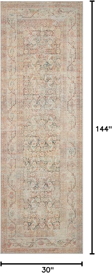 Loloi Adrian Collection ADR-01 Natural/Apricot 2'-6" x 12'-0", .19" Thick Runner Rug