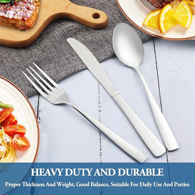 24 Piece Dessert Forks Set, Food-Grade Stainless Steel Silverware Forks, Salad Forks, Metal Forks for Home, Kitchen or Restaurant, Mirror Polished, Dishwasher Safe - 8 Inch