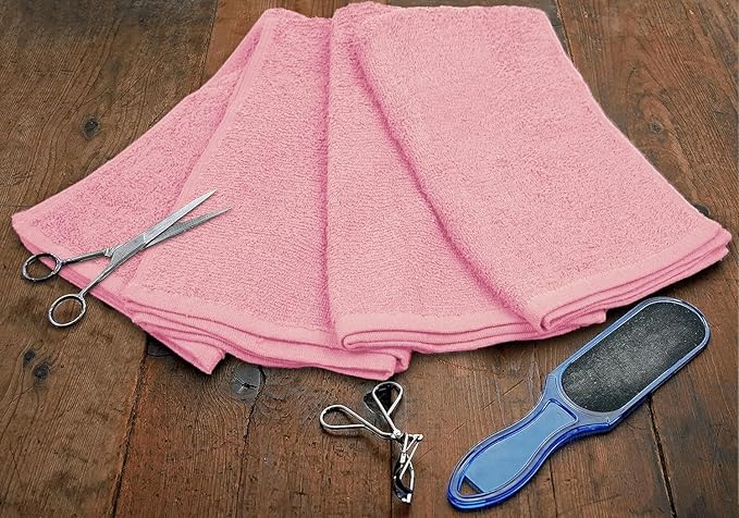 Softolle Salon Towels – Pack of 24 (16"x27") 100% Cotton Ring Spun – Ultra Soft, Highly Absorbent Hand Towels – Bulk for Spa, Gym & Salon (Pink, Salon Towels – Pack of 24 (16"x27"))