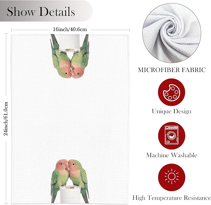 Parrot Hand Towels, 16x24 Inch, Microfiber, Parrot Color