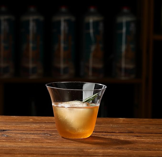Set of 4 Drinking Glasses - 9oz Clear Cups for Cocktails, Iced Coffee, Tea, Soda, Whiskey and Beer