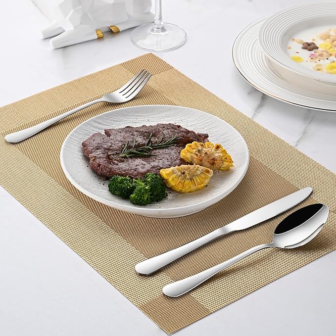 Dinner Forks,8-Piece 8 Inches Stainless Steel Table Fork,Dishwasher Safe Flatware Forks,Food Grade Mirror Polishing Silverware Main Fork For Home,Restaurant Or Hotel