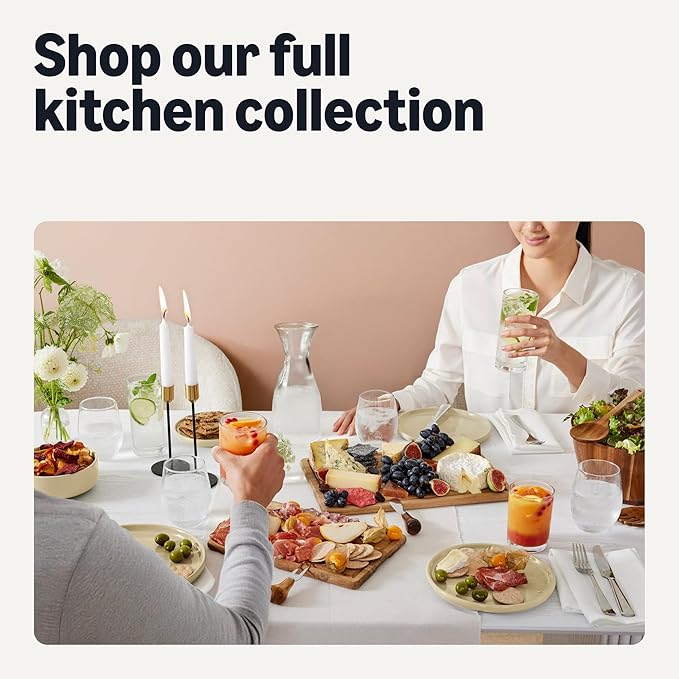 Amazon Basics Glazed Stoneware Bowls, Ceramic 4-Piece Set, Dishwasher-Safe, 5.5 in., Ivory