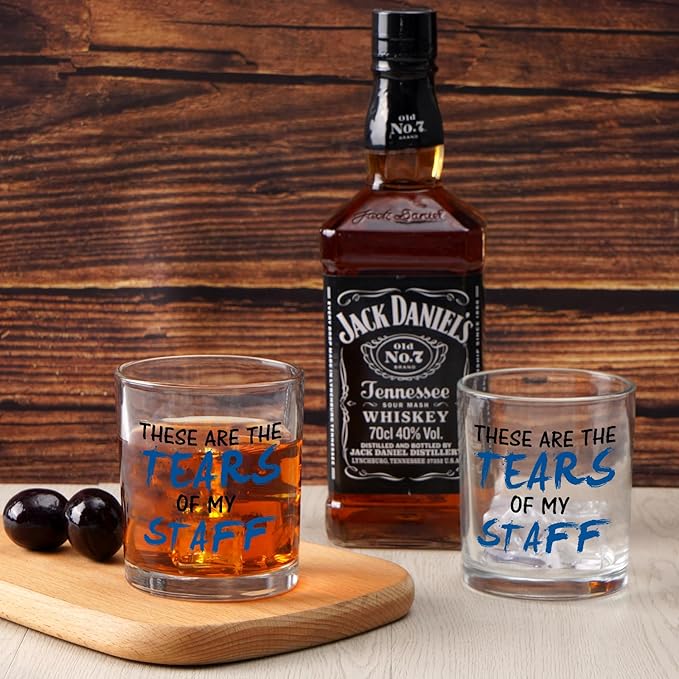 Futtumy These Are The Tears of My Staff Whiskey Glass, Bosses Day Gifts for Man, Gifts for Boss Male, Boss Gifts Men, Christmas Gifts for Boss, Funny Boss Gifts on Bosses Day Christmas Birthday