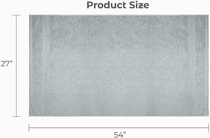 Softolle Luxury Bath Towels Set of 4 (27” x 54”) | Towels for Bathroom | Super Soft | Highly Absorbent Towels for Home, Spa, Gym (Silver Grey)