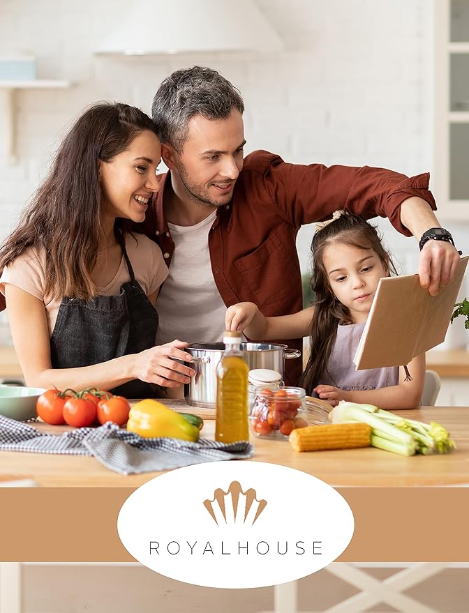 RoyalHouse Bamboo Cheese Board and Knife Set with Magnetic Holder - Serving Tray for Crackers, Meat, and Wine - Anniversary and Wedding Gift