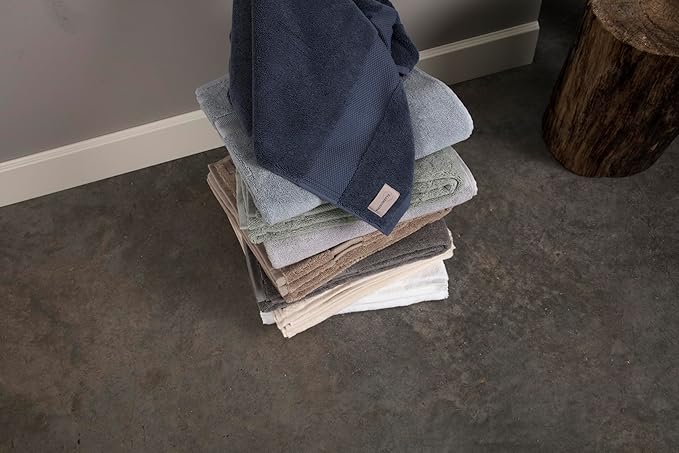 Maisonette Elegance 100% Organic Cotton Turkish Bath Towels, Soft & Absorbent, Ideal Quick Dry Large Bathroom Towel Set for Shower (30" x 58", 2 Pack) - Dark Blue (Mineral)