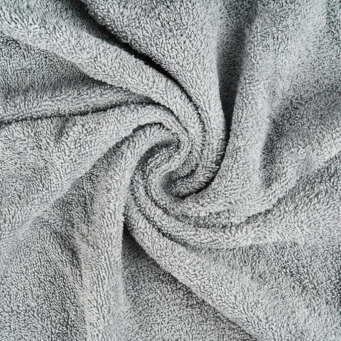 CASA COPENHAGEN Solitaire 6 Pieces Towel Set- Grey Violet, 600 GSM 2 Bath Towel 2 Hand Towel 2 Washcloth, Designed in Denmark Made of Soft Egyptian Cotton for Bathroom, Kitchen & Shower