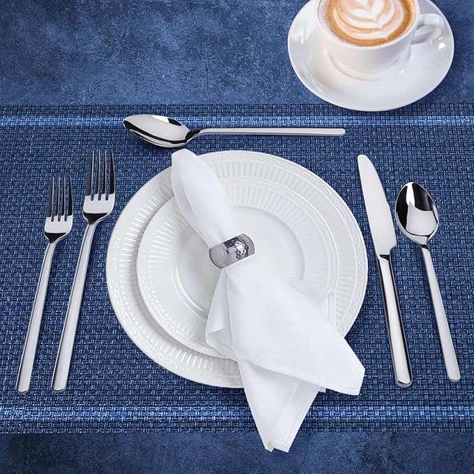 KINGSTONE Dinner Forks Set of 24, 8-Inch 18/10 Stainless Steel Forks Cutlery, Mirror Polished Table Forks for Home, Kitchen & Restaurant, Dishwasher Safe (Dinner Forks Set, 24-Piece)