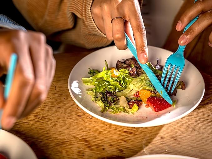 phade 100% Compostable Cutlery Set – 675 Utensils - BPI Certified Forks, Knives & Spoons in Wrapped Compostable Packaging, 6.1–7.1 Inch Sustainable Disposable Utensils – Made in USA