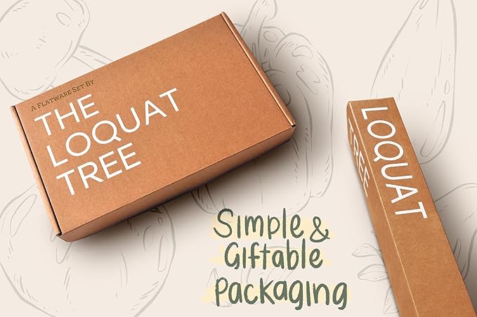 Lightweight Stainless Steel Flatware Set with Walnut (4 Sets, Plain)