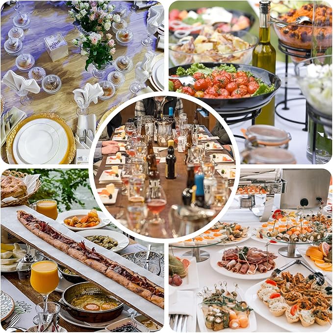 Pleafind 16 PCS Serving Utensils, Stainless Steel Serving Utensils Set with Serving Spoons, Slotted Serving Spoons, Serving Forks and Serving Tongs, Serving Utensils for Parties Buffet Banquet