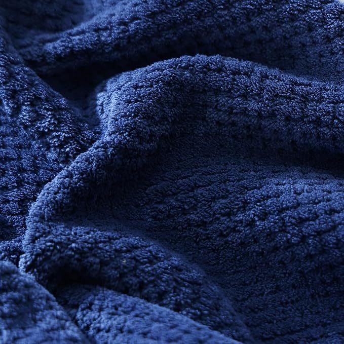 30x60 Inches Extra Large Bath Towels Set Super Soft Absorbent Luxury Microfiber Towels for Bathroom (Navy Blue, 6PCS)