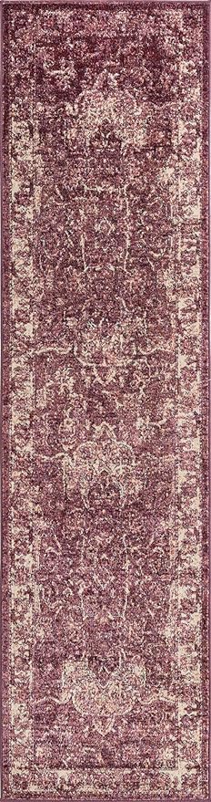 Unique Loom Isabella Collection Area Rug - Adjani (2' 7" x 10' Runner, Purple/ Ivory)