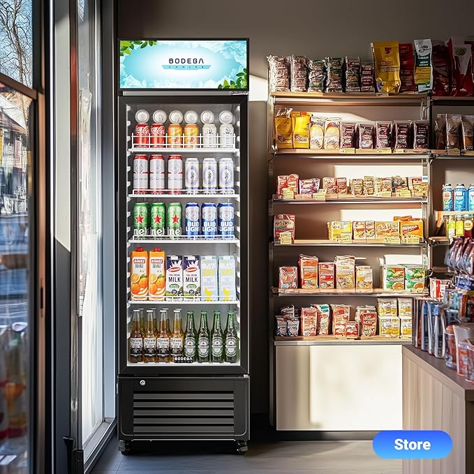 BODEGA BODEGACOOLER Commercial Beverage Refrigerator and Cooler, Commercial Merchandiser Refrigerator with Soft LED Light, Adjustable Shelves, Display Cooler with 192 cans & 120 bottles,9.0 Cu.Ft.