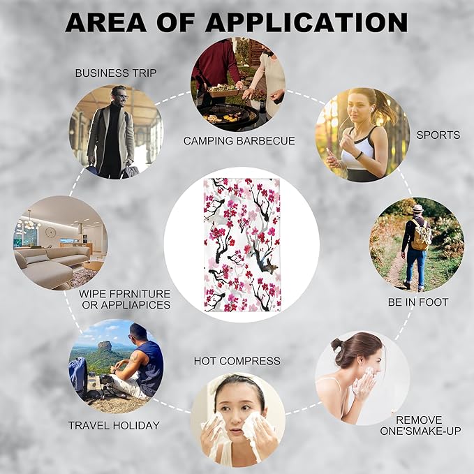 Hand Towels Set of 2 Pink Blooming Flowers Towels for Bathroom Soft Absorbent Decorative Hand Bath Towels Dish Towels for Kitchen Sports Gym Yoga Home Decor 14 x 28 in