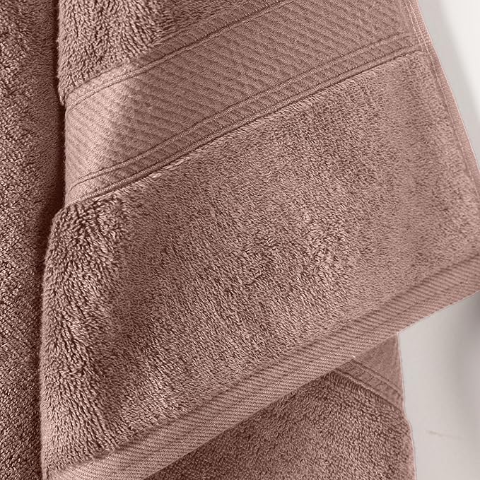 Superior Egyptian Cotton Pile Bath Towels, Ultra Soft Luxury Towel, Thick Plush Essentials, Absorbent Heavyweight, Guest Bath, Hotel, Resort, Spa, Pool, Bathroom, Shower Basics, Set of 2, Muted Mauve