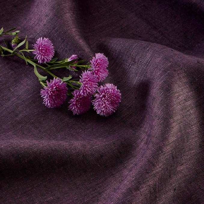 Solino Home Linen Grape Tablecloth 60 x 156 Inch - Athena, 100% Pure Linen Rectangle Tablecloth - Machine Washable Table Cloth for Valentines, New Year