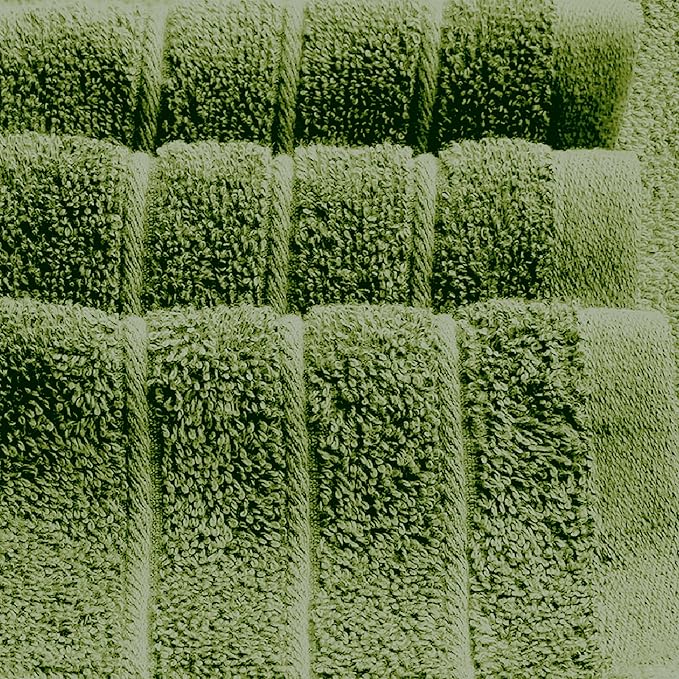 Tens Towels Pack of 8 Towels Set, 2 Extra Large Bath, 2 Hand, 4 Washcloths, 100% Cotton, Lighter Weight, Quicker to Dry, Super Absorbent, Perfect for Bathroom, Green